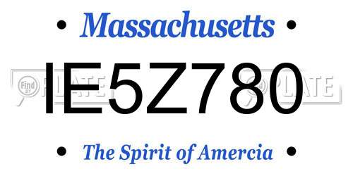IE5Z780 Massachusetts License Plate