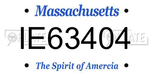 IE63404 Massachusetts License Plate