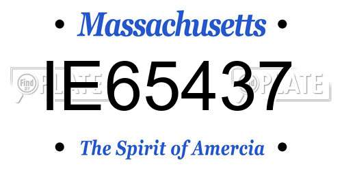 IE65437 Massachusetts License Plate