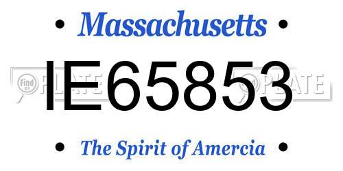 IE65853 Massachusetts License Plate