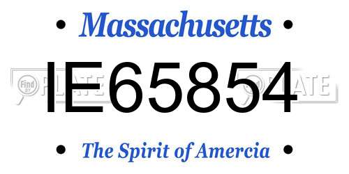 IE65854 Massachusetts License Plate