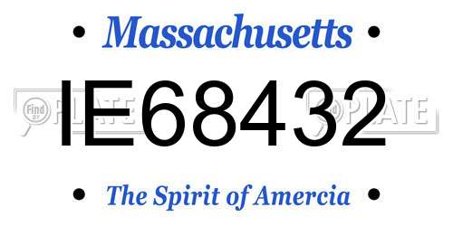 IE68432 Massachusetts License Plate