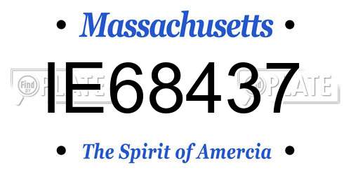IE68437 Massachusetts License Plate
