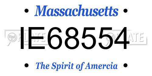 IE68554 Massachusetts License Plate