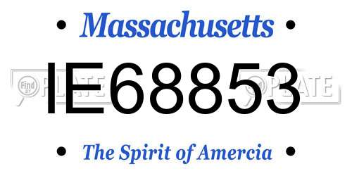 IE68853 Massachusetts License Plate