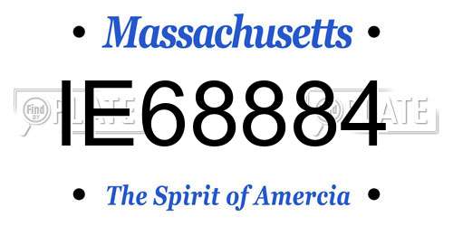 IE68884 Massachusetts License Plate