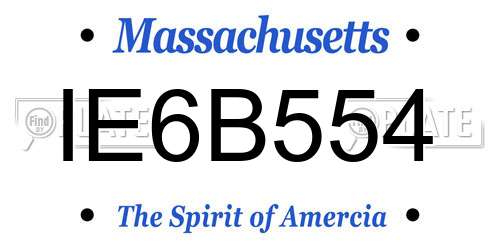 IE6B554 Massachusetts License Plate