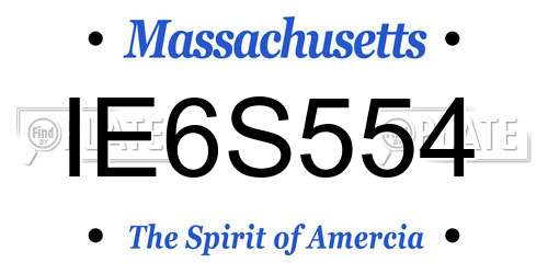 IE6S554 Massachusetts License Plate