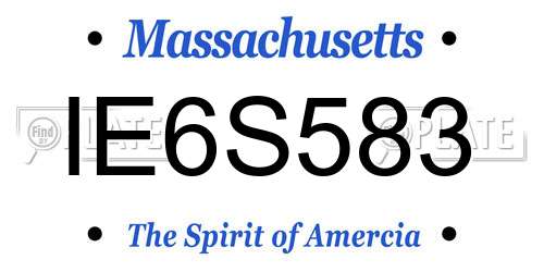 IE6S583 Massachusetts License Plate