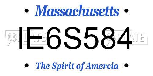 IE6S584 Massachusetts License Plate