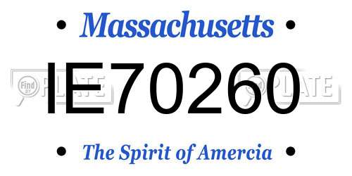IE70260 Massachusetts License Plate