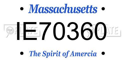 IE70360 Massachusetts License Plate