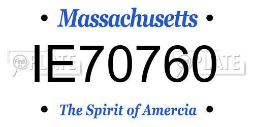 IE70760 Massachusetts License Plate