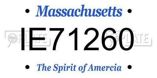 IE71260 Massachusetts License Plate