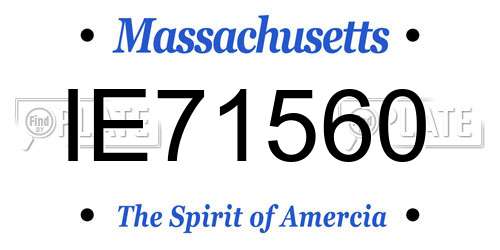 IE71560 Massachusetts License Plate