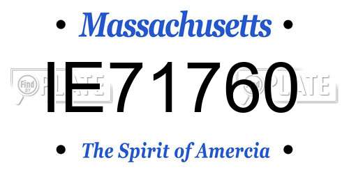 IE71760 Massachusetts License Plate