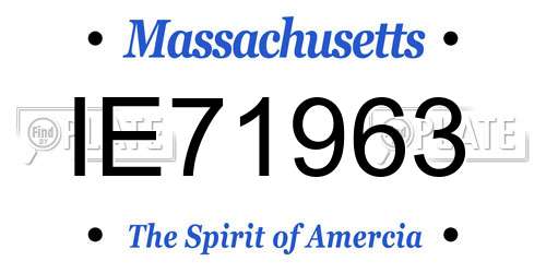 IE71963 Massachusetts License Plate