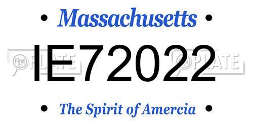 IE72022 Massachusetts License Plate