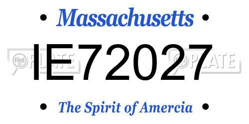 IE72027 Massachusetts License Plate