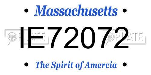 IE72072 Massachusetts License Plate