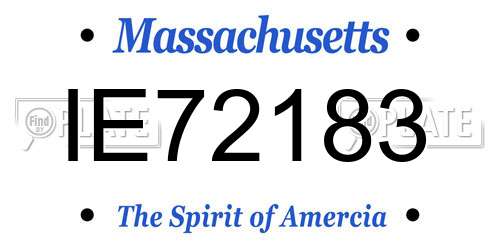 IE72183 Massachusetts License Plate