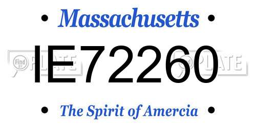 IE72260 Massachusetts License Plate