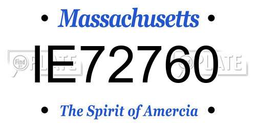 IE72760 Massachusetts License Plate