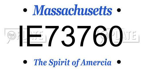 IE73760 Massachusetts License Plate