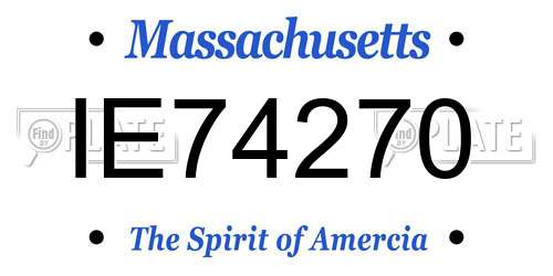 IE74270 Massachusetts License Plate