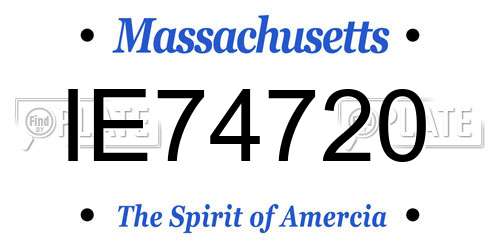 IE74720 Massachusetts License Plate