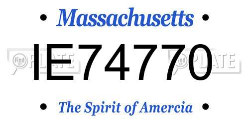 IE74770 Massachusetts License Plate