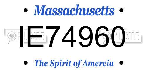 IE74960 Massachusetts License Plate