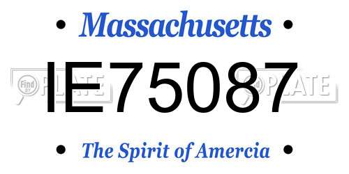 IE75087 Massachusetts License Plate