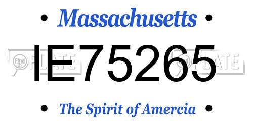IE75265 Massachusetts License Plate