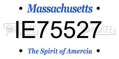 IE75527 Massachusetts License Plate