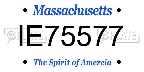 IE75577 Massachusetts License Plate