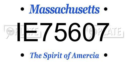 IE75607 Massachusetts License Plate