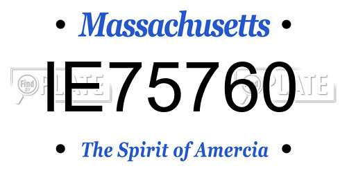 IE75760 Massachusetts License Plate