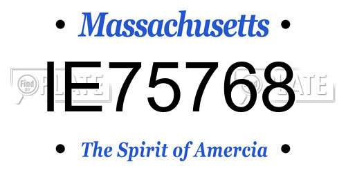 IE75768 Massachusetts License Plate