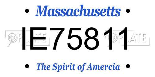 IE75811 Massachusetts License Plate