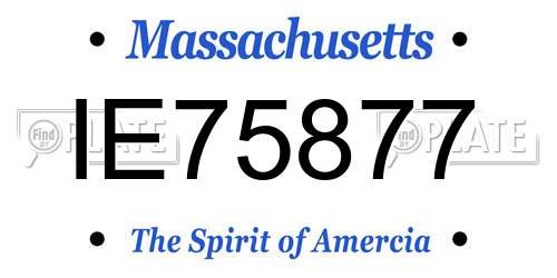 IE75877 Massachusetts License Plate