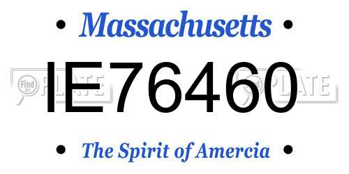 IE76460 Massachusetts License Plate