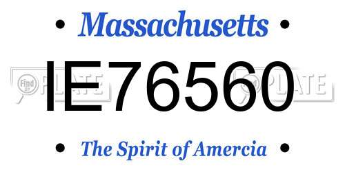 IE76560 Massachusetts License Plate