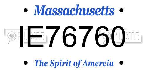 IE76760 Massachusetts License Plate