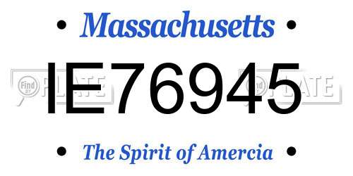 IE76945 Massachusetts License Plate