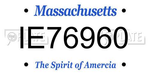 IE76960 Massachusetts License Plate