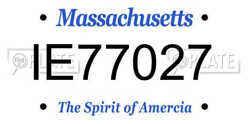 IE77027 Massachusetts License Plate