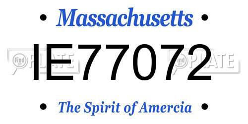 IE77072 Massachusetts License Plate