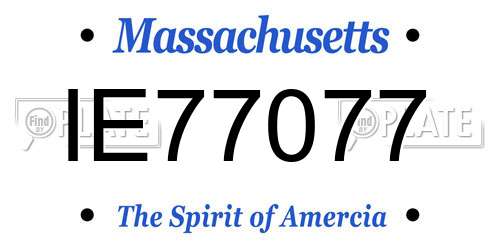 IE77077 Massachusetts License Plate