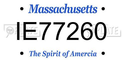 IE77260 Massachusetts License Plate